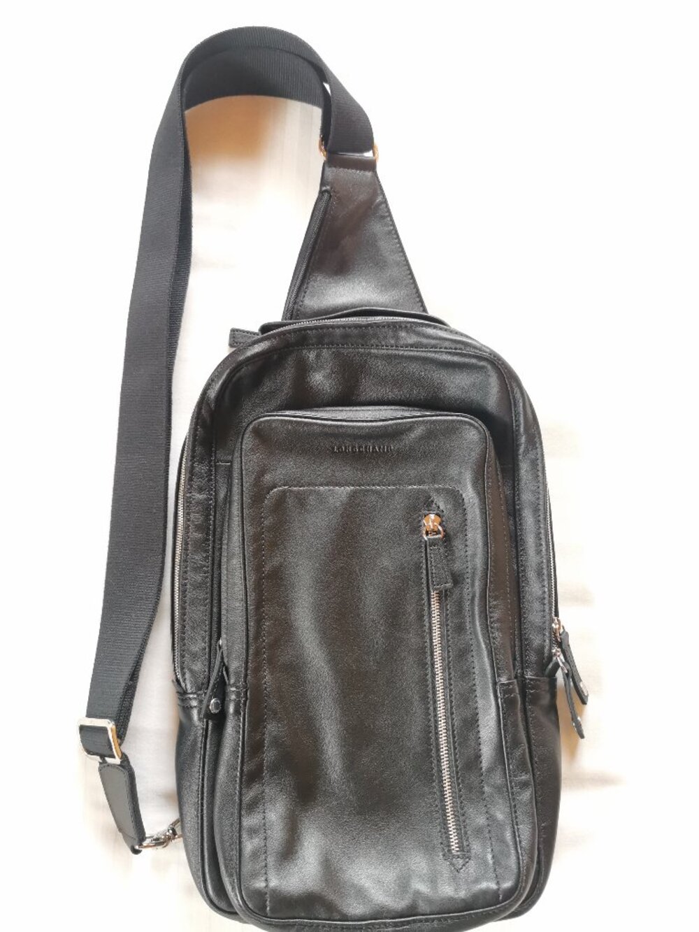 Longchamp 'PARISIS" small  Black Leather Sling Backpack -NEW